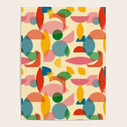 Retro Abstract Geometric Pattern with Bright Colorful Shapes and Fabric Texture Poster Gallery Image 4