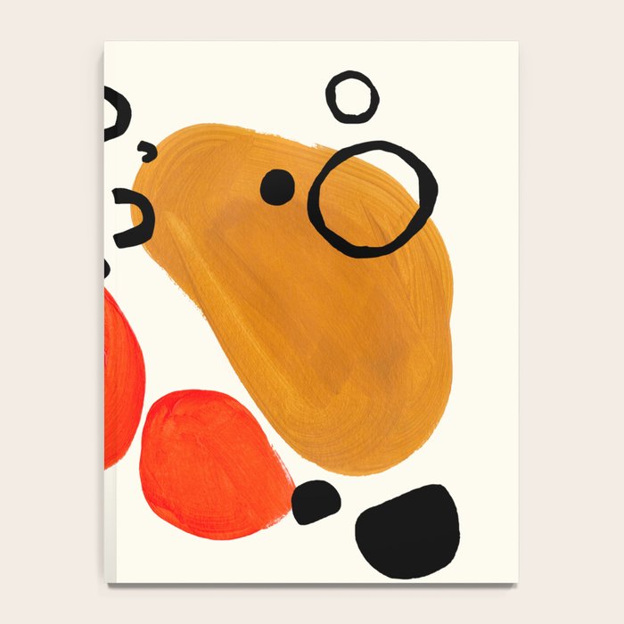 Fun Abstract Minimalist Mid Century Modern Yellow Ochre Orange Organic Shapes & Patterns Notebook Gallery Image 4