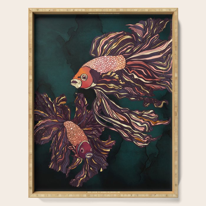 Metallic Betta Fish II Serving Tray Gallery Image 1
