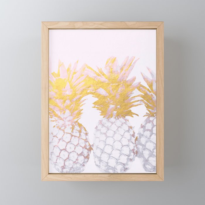 Golden pineapples Mini Art Print Gallery Image 1