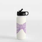 Violet Stripe Bow Ribbon Water Bottle Gallery Image 1