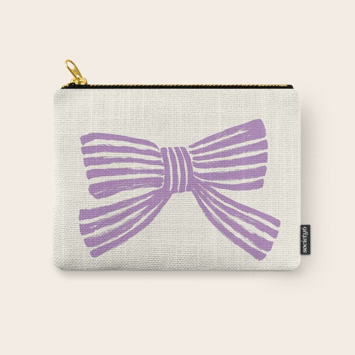 Violet Stripe Bow Ribbon Carry All Pouch Gallery Image 1