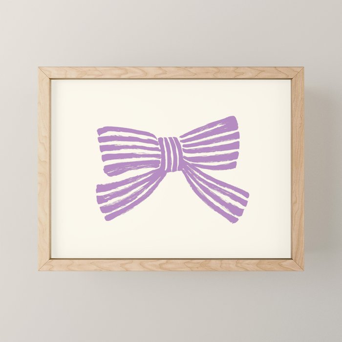 Violet Stripe Bow Ribbon Mini Art Print Gallery Image 1