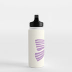 Violet Stripe Bow Ribbon Water Bottle Gallery Image 3