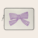 Violet Stripe Bow Ribbon Laptop Sleeve Gallery Image 1