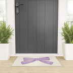 Violet Stripe Bow Ribbon Welcome Mat Gallery Image 3