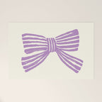 Violet Stripe Bow Ribbon Welcome Mat Gallery Image 1