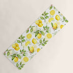 mediterranean summer lemon branches on white Yoga Mat Gallery Image 1