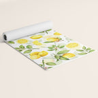 mediterranean summer lemon branches on white Yoga Mat Gallery Image 2