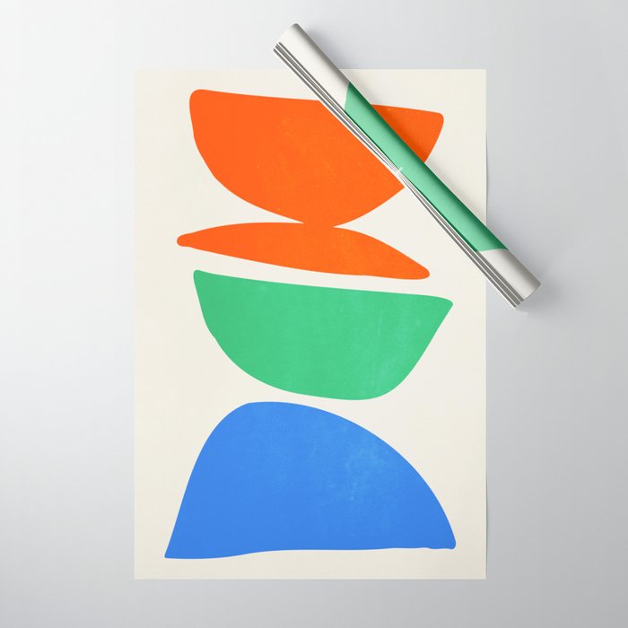 Stacked Stones: Mid Century Abstraction Wrapping Paper Gallery Image 1