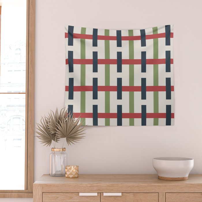 Woven Christmas Plaid 2025 Wall Tapestry Gallery Image 2