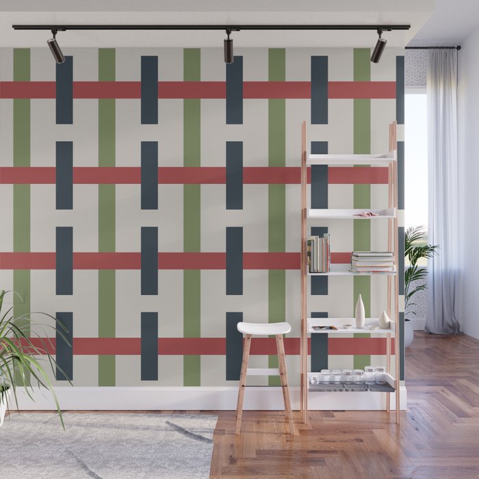 Woven Christmas Plaid 2025 Wall Mural Gallery Image 1