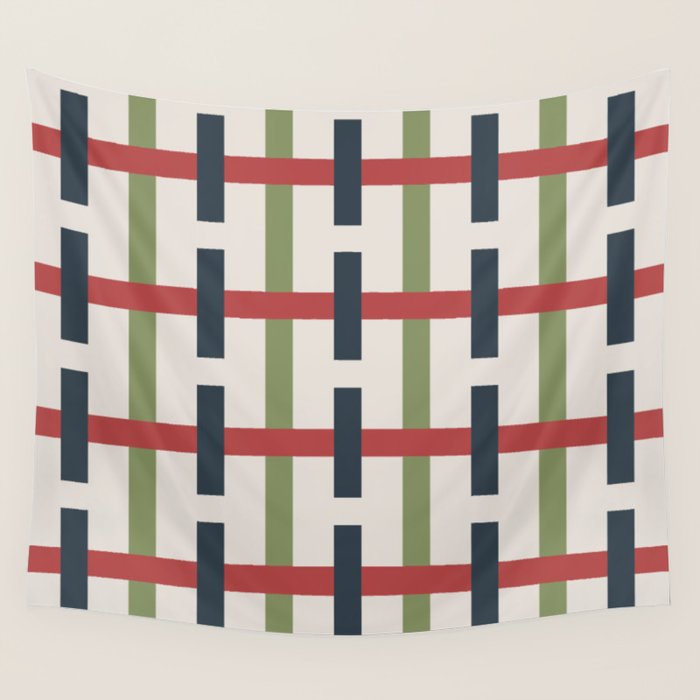 Woven Christmas Plaid 2025 Wall Tapestry Gallery Image 4