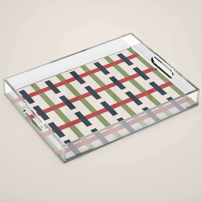 Woven Christmas Plaid 2025 Acrylic Tray Gallery Image 1