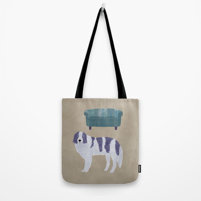 Dog and a Sofa - Purple and Beige Tote Bag Gallery Image 2