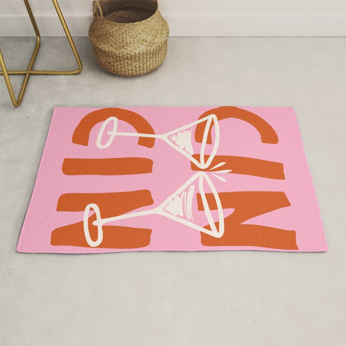 Cin Cin Cheers Martini Cocktail Print Rug Gallery Image 1