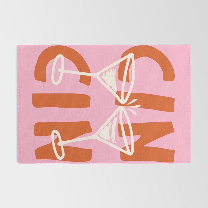 Cin Cin Cheers Martini Cocktail Print Rug Gallery Image 2
