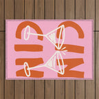 Cin Cin Cheers Martini Cocktail Print Outdoor Rug Gallery Image 1