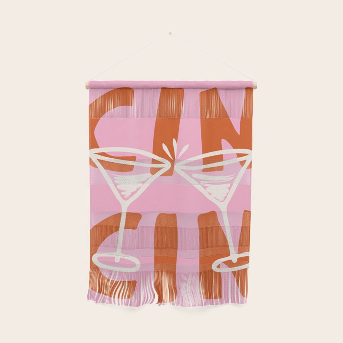 Cin Cin Cheers Martini Cocktail Print Wall Hanging Gallery Image 1