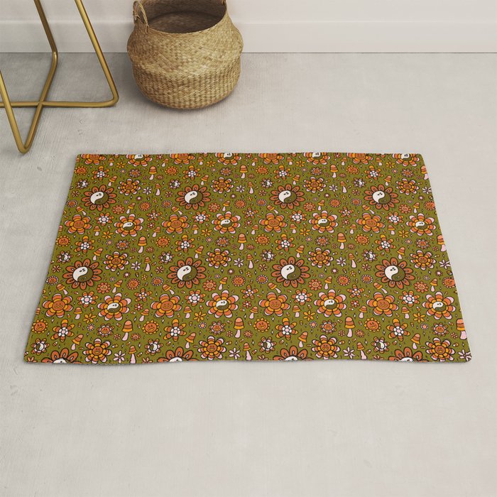 Candy Corn Flower Print Rug Gallery Image 1