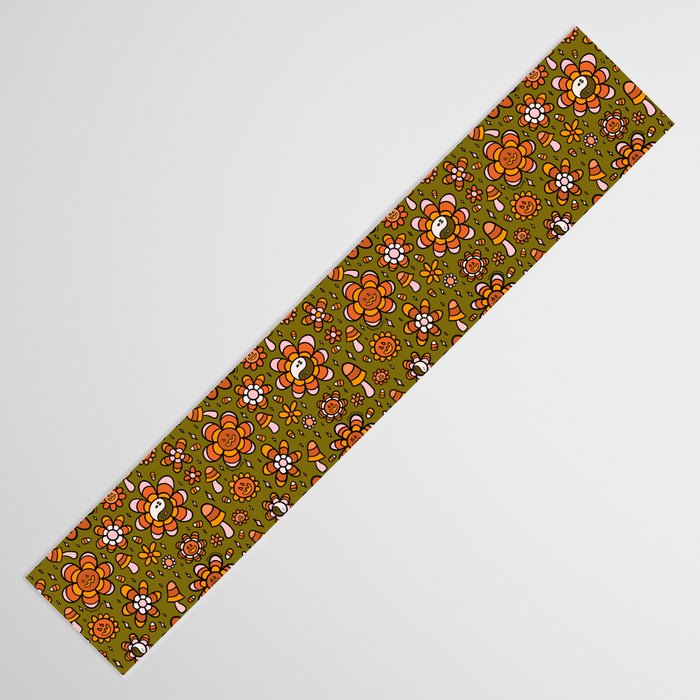 Candy Corn Flower Print Table Runner Gallery Image 3