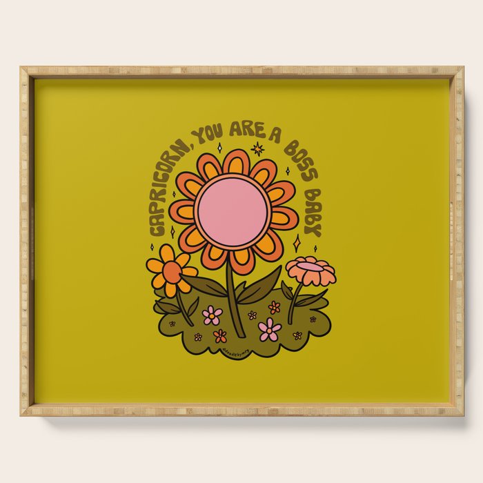 Capricorn Flower Serving Tray Gallery Image 1