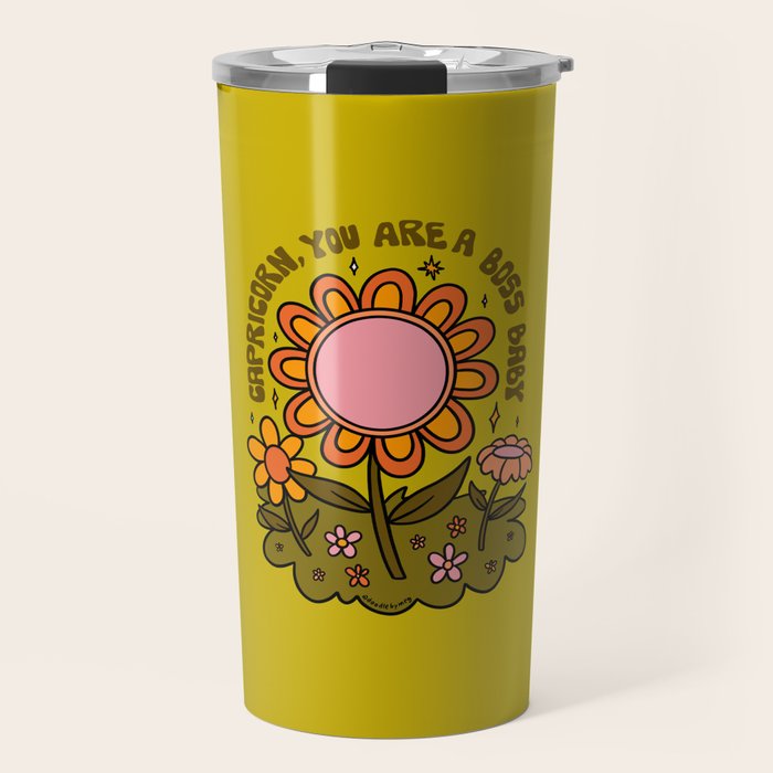Capricorn Flower Travel Mug Gallery Image 1