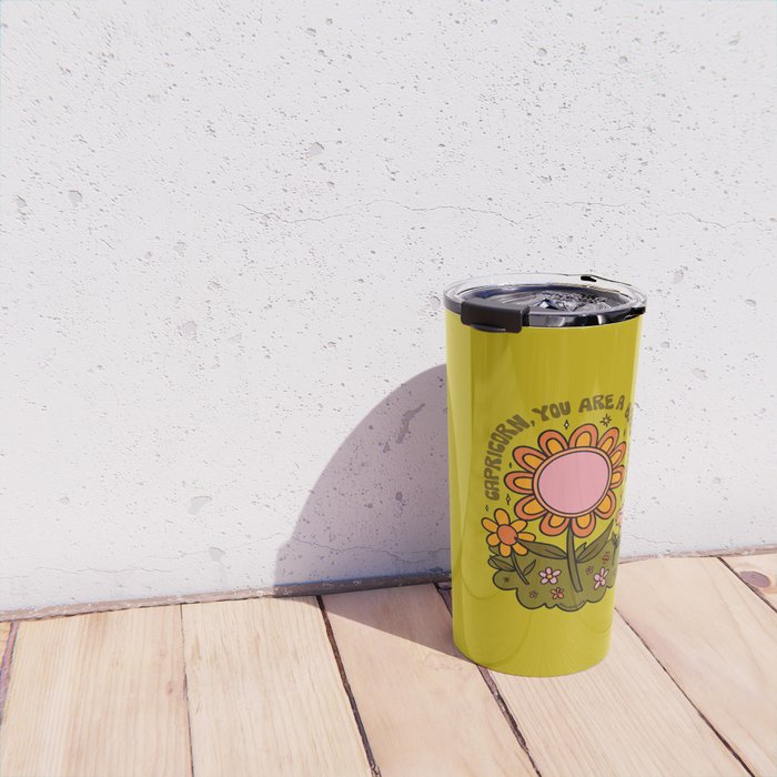Capricorn Flower Travel Mug Gallery Image 4