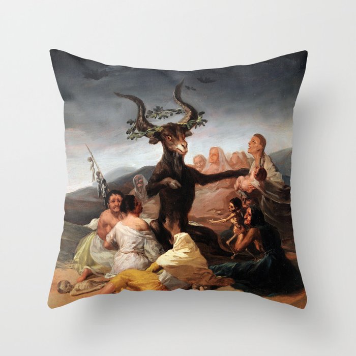 Francisco de Goya - Witches' Sabbath 1798 Throw Pillow Gallery Image 1