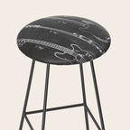 Bass Guitar Patent - Bass Guitarist Art - Black Chalkboard Stool Gallery Image 2