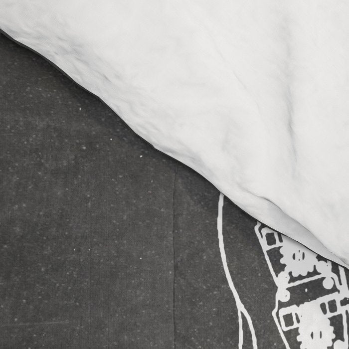 Bass Guitar Patent - Bass Guitarist Art - Black Chalkboard Comforter Gallery Image 4