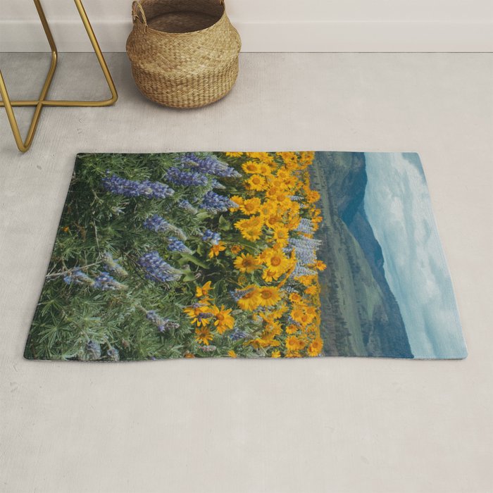 Oregon Spring Wildflower Hillside Rug Gallery Image 1
