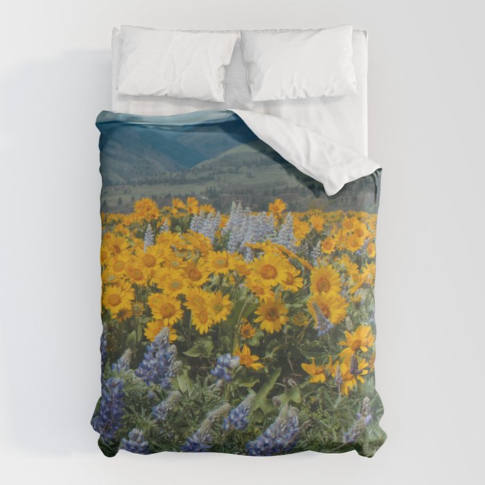 Oregon Spring Wildflower Hillside Duvet Cover Gallery Image 6
