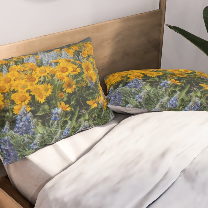 Oregon Spring Wildflower Hillside Pillow Sham Gallery Image 2