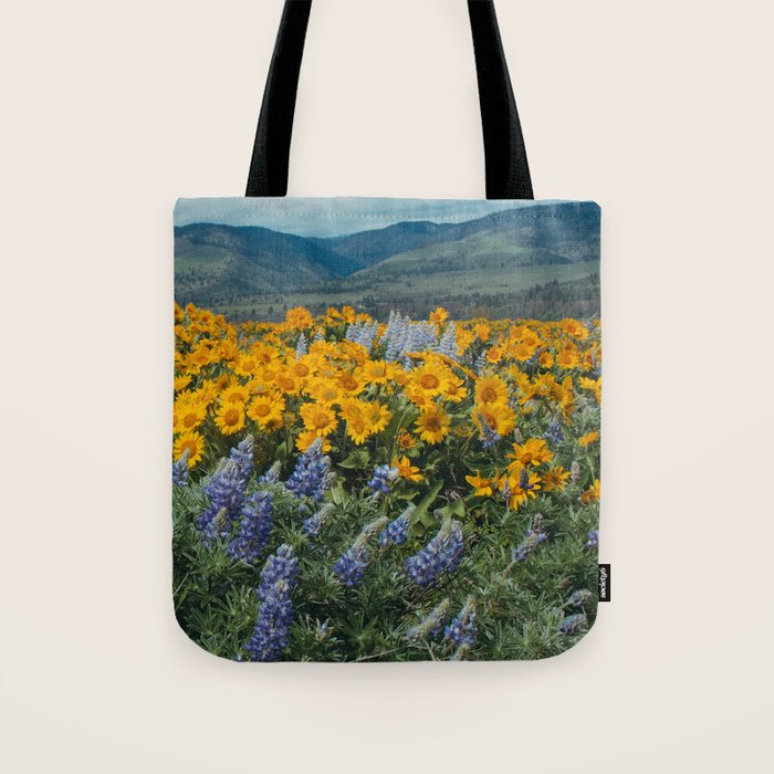 Oregon Spring Wildflower Hillside Tote Bag Gallery Image 1