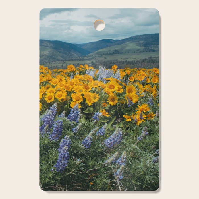 Oregon Spring Wildflower Hillside Cutting Board Gallery Image 1