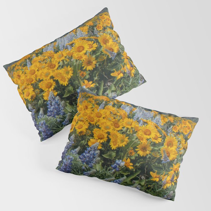 Oregon Spring Wildflower Hillside Pillow Sham Gallery Image 1