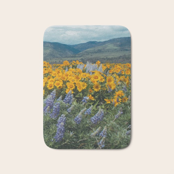 Oregon Spring Wildflower Hillside Bath Mat Gallery Image 1