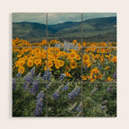 Oregon Spring Wildflower Hillside Wood Wall Art Gallery Image 1