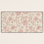 Sadie Sketch Floral Print - Pink, Blush, Beige Desk Mat Gallery Image 3