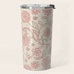 Sadie Sketch Floral Print - Pink, Blush, Beige Travel Mug Gallery Image 2
