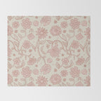 Sadie Sketch Floral Print - Pink, Blush, Beige Throw Blanket Gallery Image 2