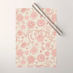 Sadie Sketch Floral Print - Pink, Blush, Beige Wrapping Paper Gallery Image 1