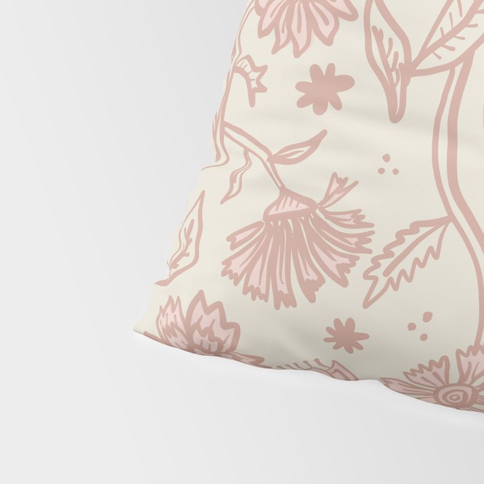 Sadie Sketch Floral Print - Pink, Blush, Beige Pillow Sham Gallery Image 4