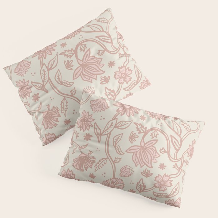 Sadie Sketch Floral Print - Pink, Blush, Beige Pillow Sham Gallery Image 3