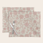 Sadie Sketch Floral Print - Pink, Blush, Beige Placemat Gallery Image 1