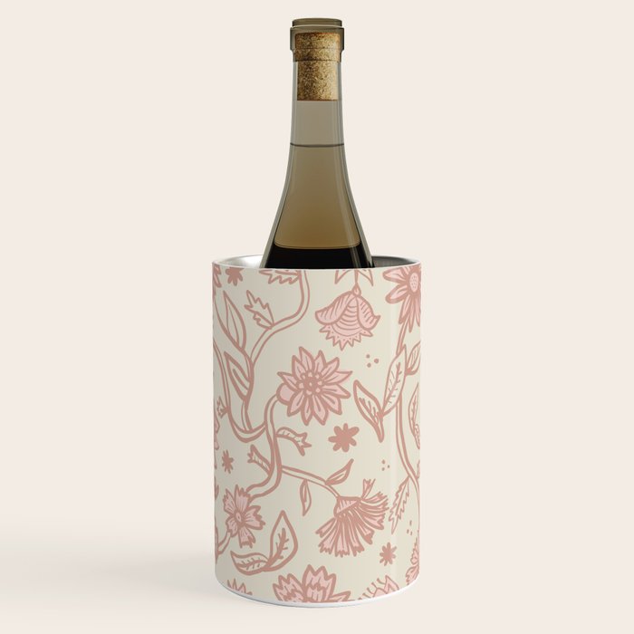 Sadie Sketch Floral Print - Pink, Blush, Beige Wine Chiller Gallery Image 2