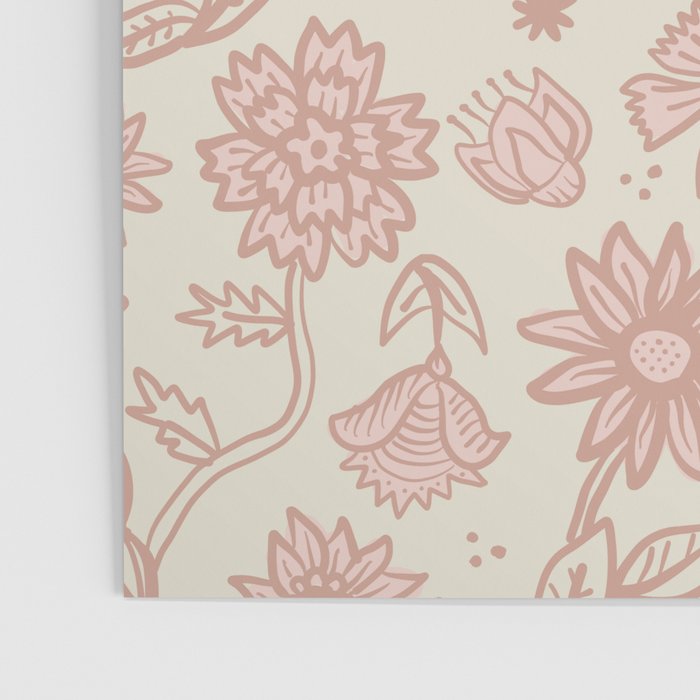 Sadie Sketch Floral Print - Pink, Blush, Beige Poster Gallery Image 3