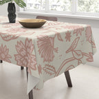 Sadie Sketch Floral Print - Pink, Blush, Beige Tablecloth Gallery Image 3
