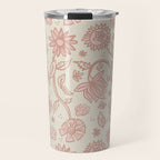 Sadie Sketch Floral Print - Pink, Blush, Beige Travel Mug Gallery Image 1